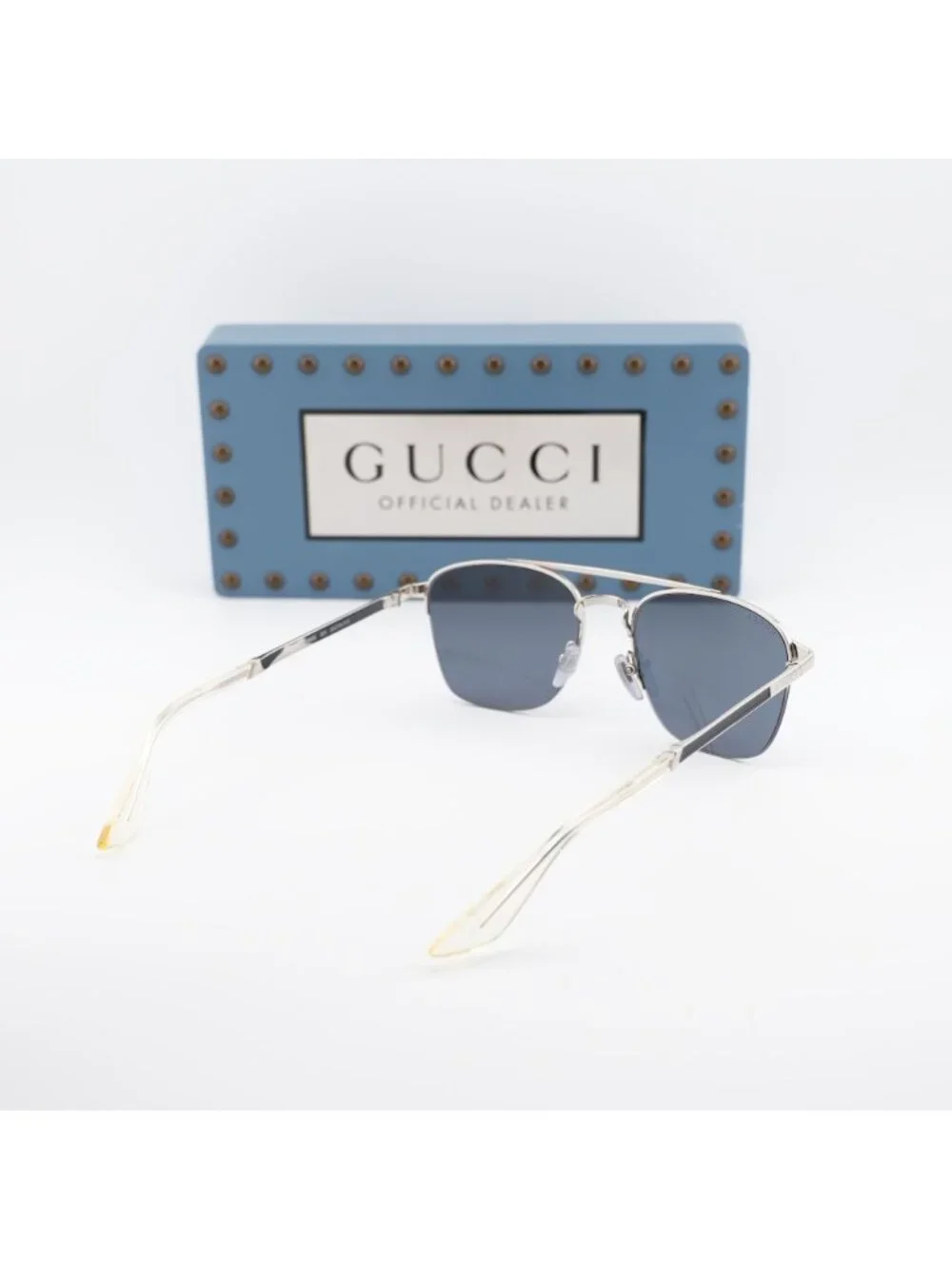 Gucci GG0985S 001 Square Men Sunglasses - Silver / Grey